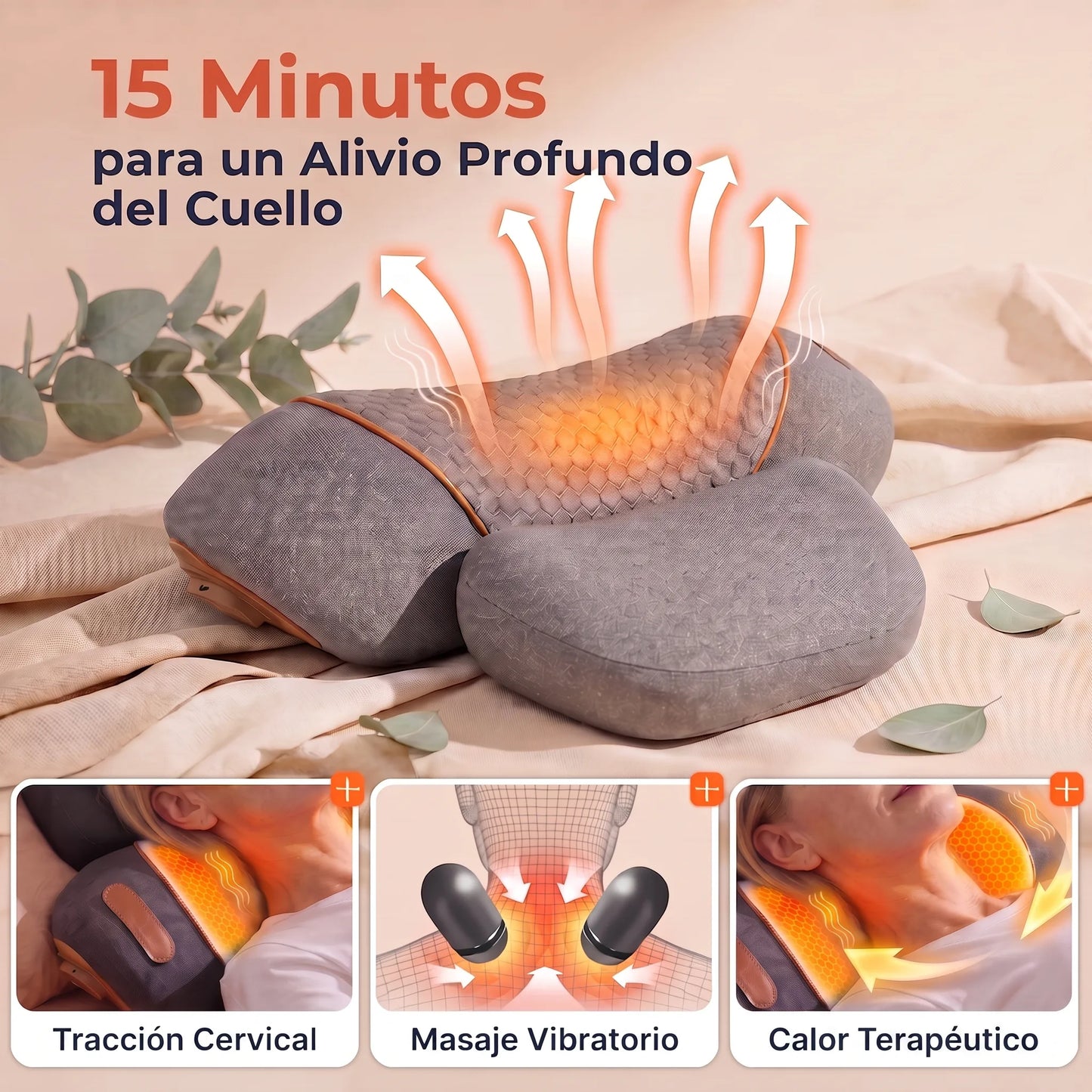 Masaje neuromuscular por vibración para descompresión de vértebras cervicales