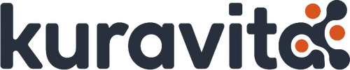 Logo oficial de Kuravita™, especialistas en dispositivos terapéuticos y alivio del dolor cervical.